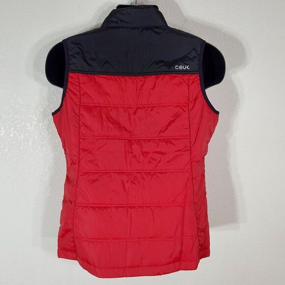 Cbuk By Cutter & Buck Womens Puffer Vest Medium Red, Gray & Black Colorblock - Picture 3 of 10